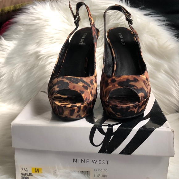 Nine West Animal Print Sling Back Stilettos - Picture 6 of 8
